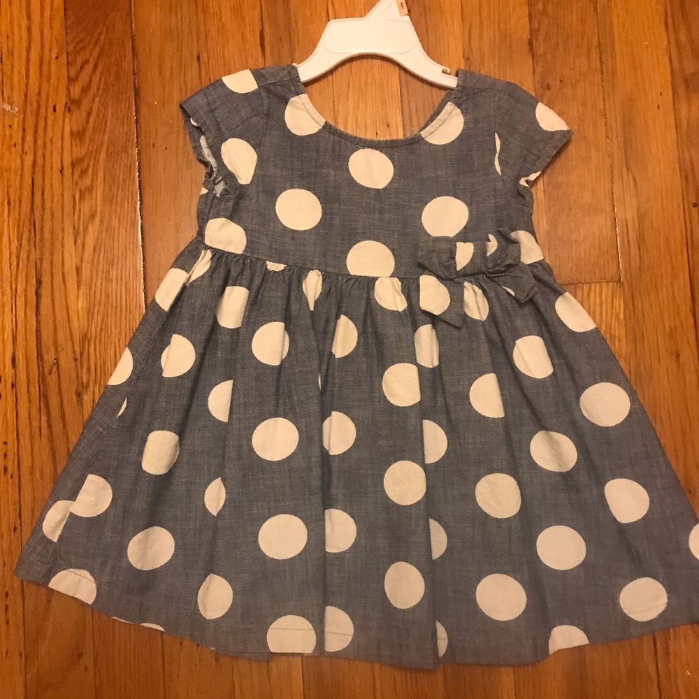 Toddler denim polka dot dress